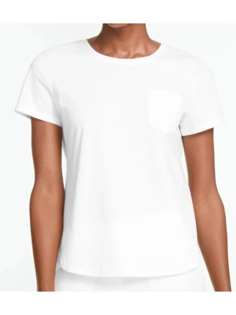 NWT TALBOTS Patch Pocket Short Sleeve Tee - WHITE SIZE PM
